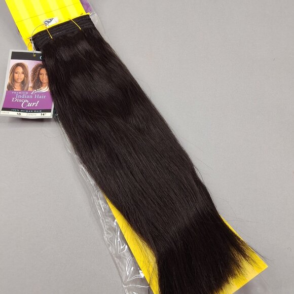 14" Indian Disco Curl #1B Off Black 100% Real Human Hair Extensions Outre - Picture 3 of 8